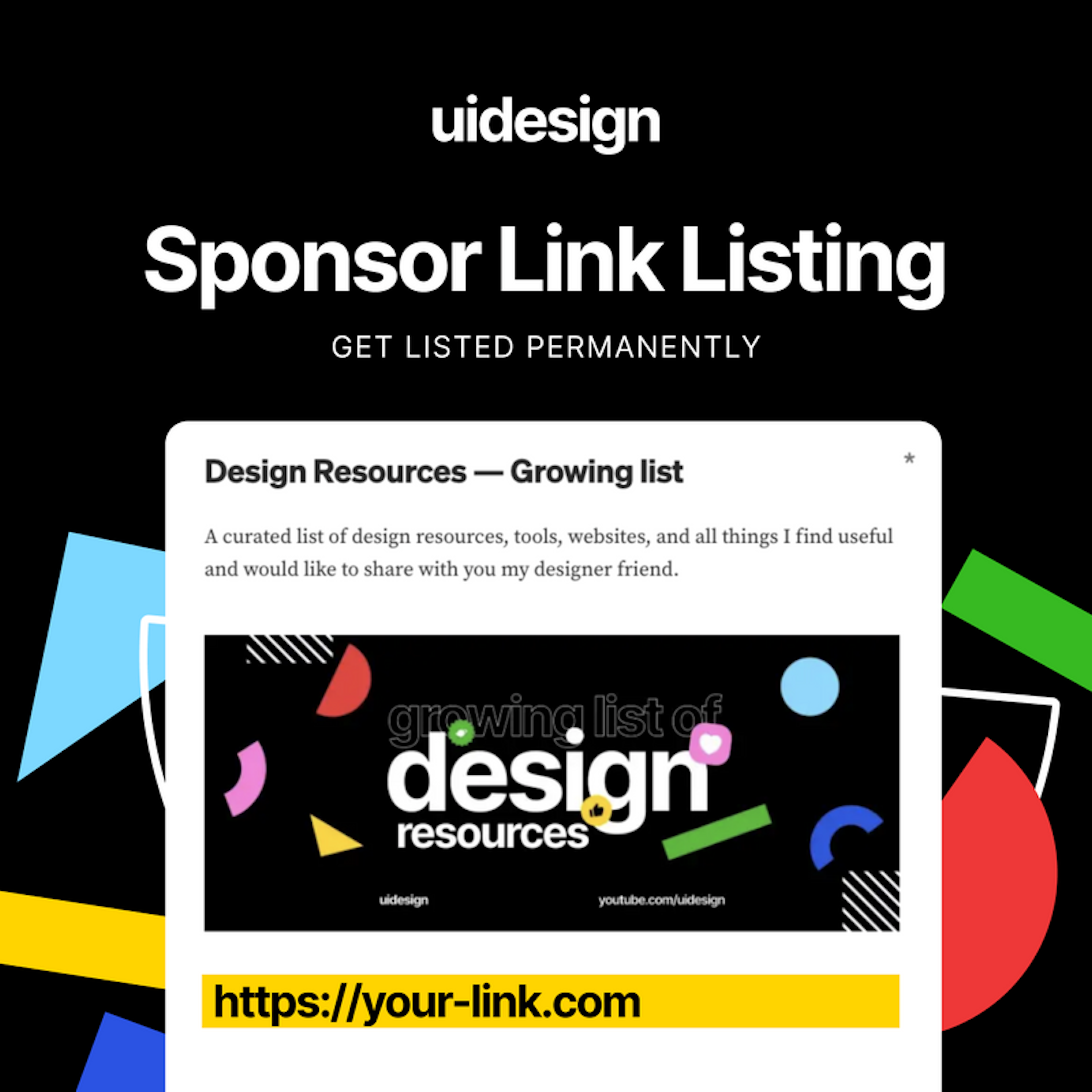 Sponsor Link Listing